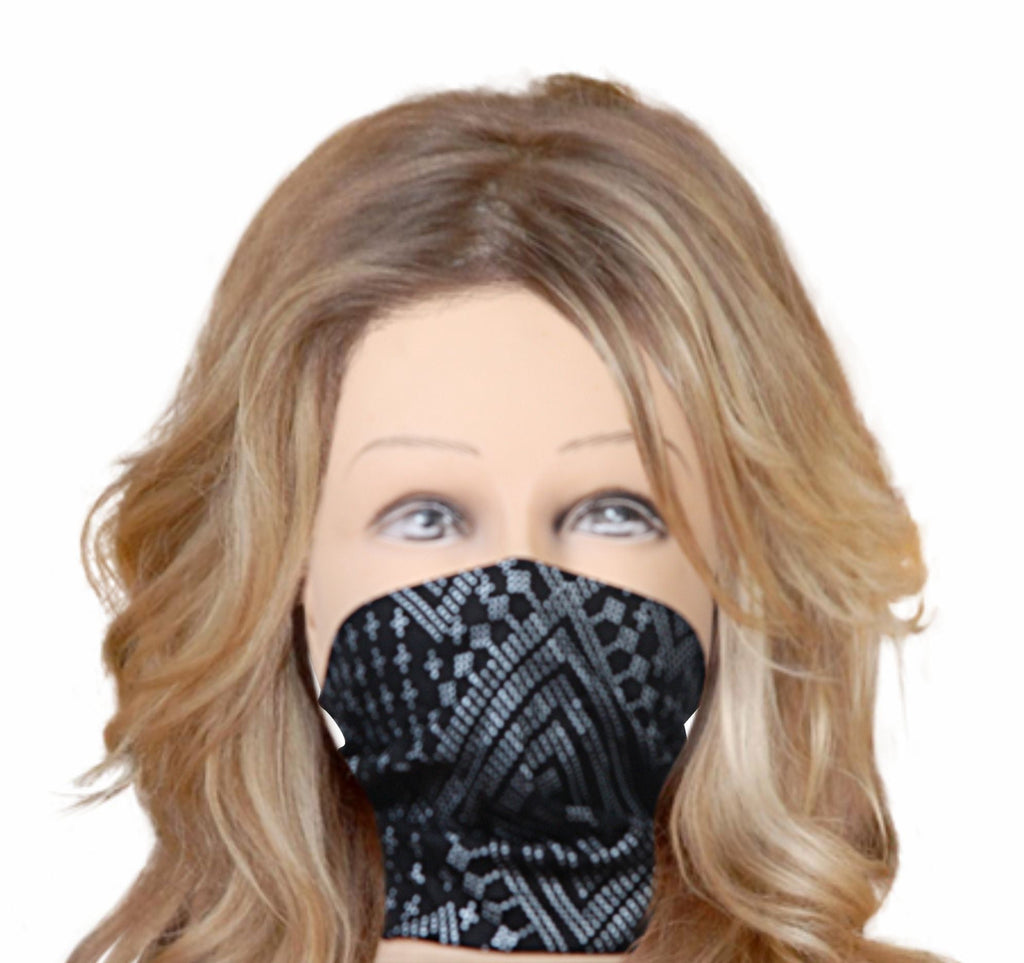 Face cloth mask assuit black silver