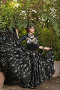 Block print skirt peacock