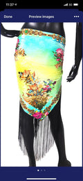 Digital printed hip scarf 100% Grip Silk WS