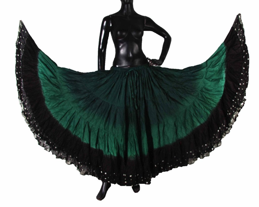 Wow Sari Bindi border Skirt green/black WLS