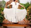 Solid color Skirt white 100% cotton WLS