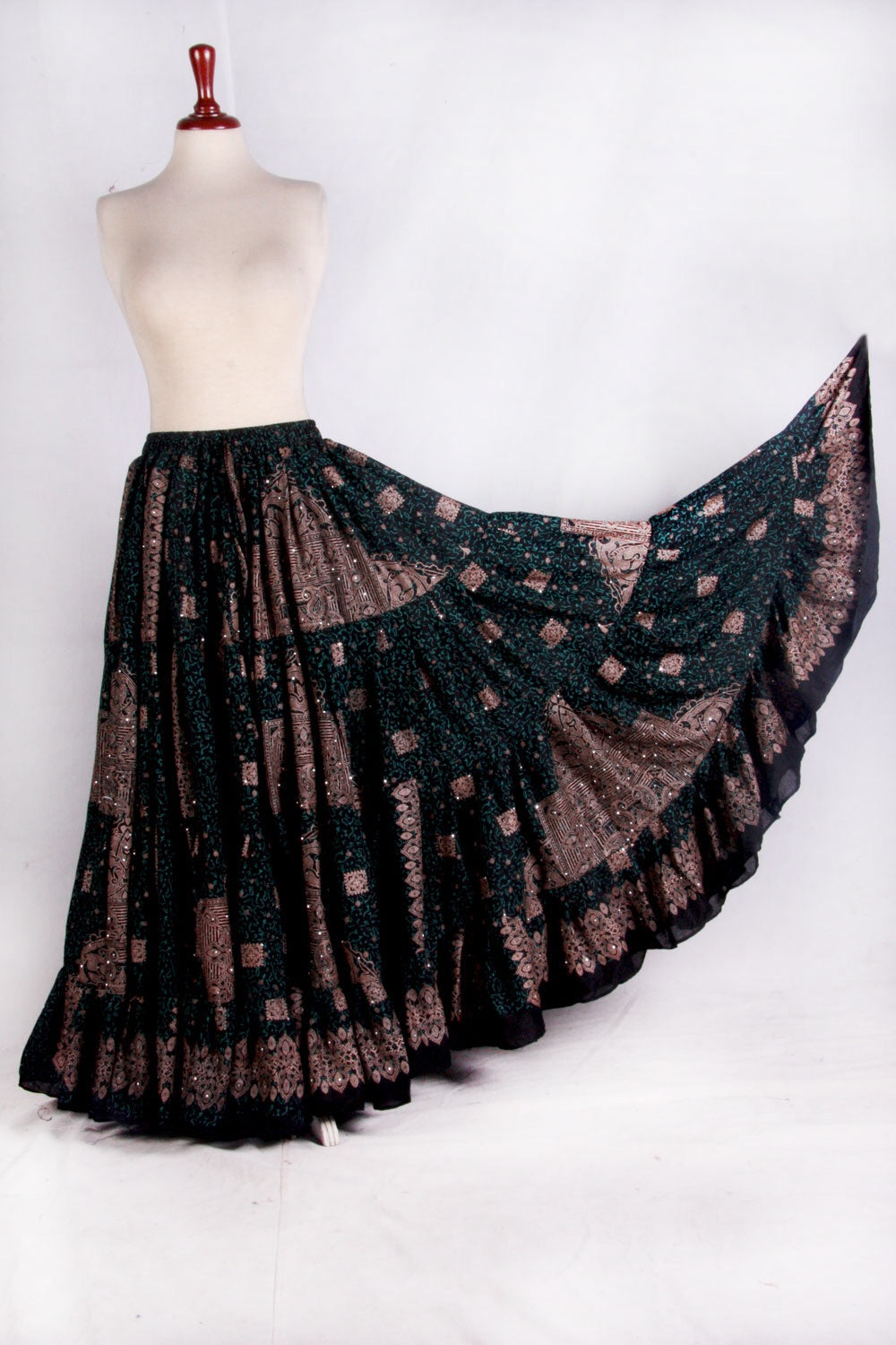 Blockprint Skirt black/beige