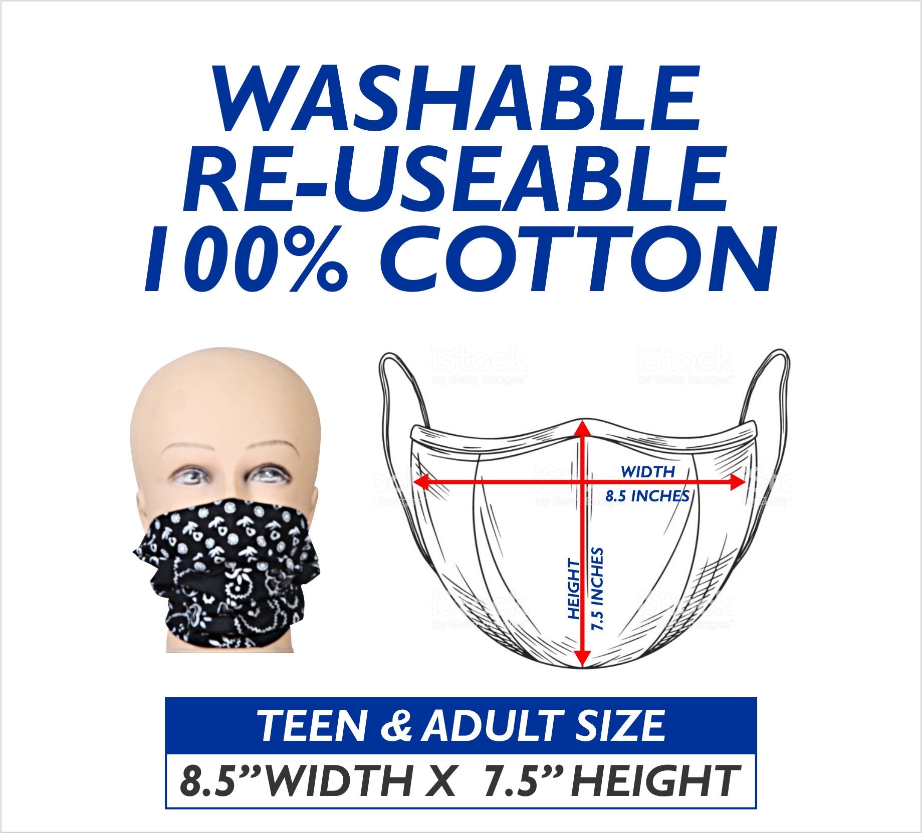 Face cloth mask red