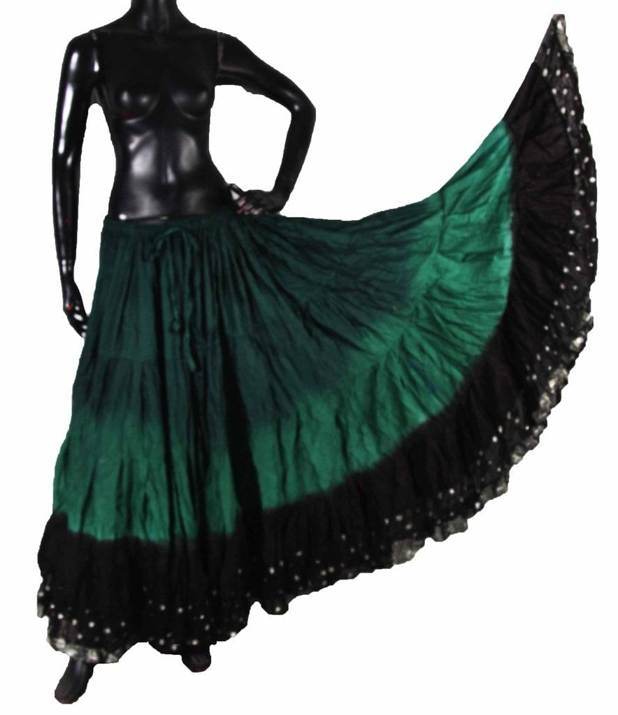 Wow Sari Bindi border Skirt green/black WLS