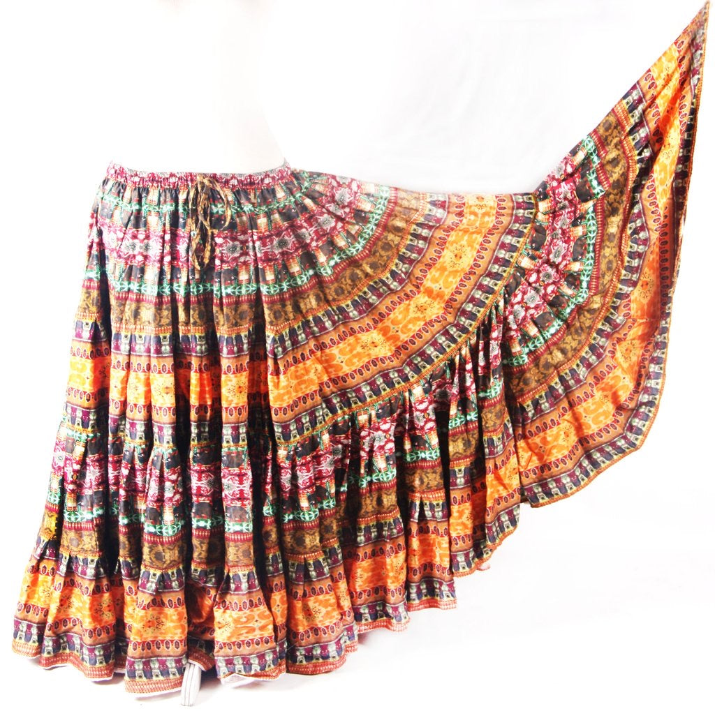 Digital Printed Skirt Mustard Flower