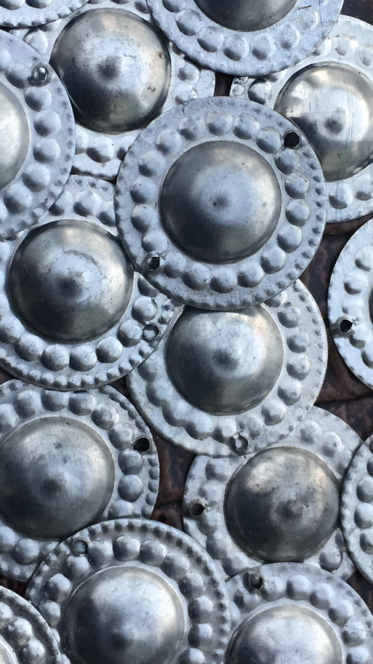 Turkaman Button Design Amulets Silver 100 pcs WS