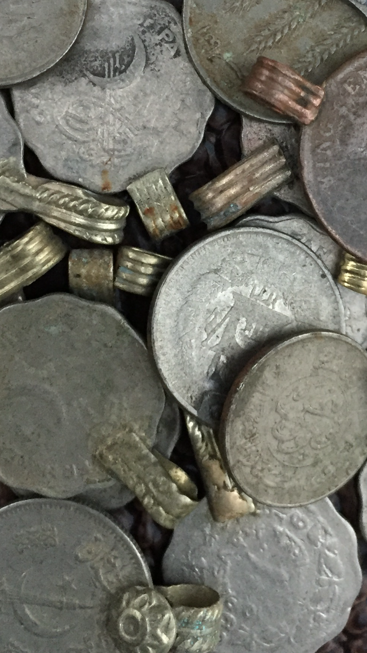 Tribal Bellydance Kuchi Gillet Real Vintage Coins 50pcs WS