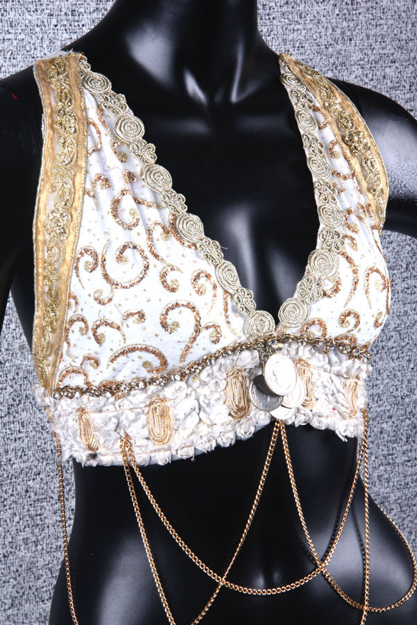 Halter Top Ivory/Gold WS