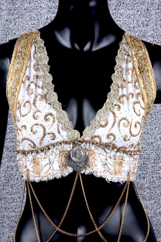 Halter Top Ivory/Gold WS