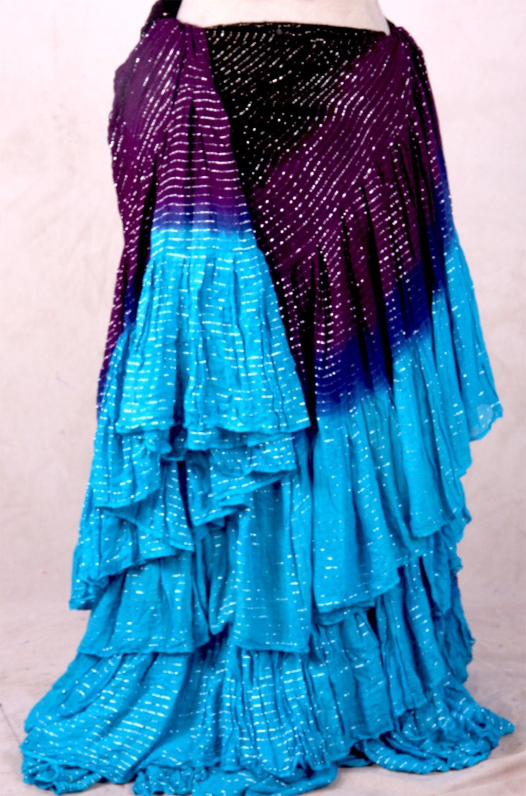 Lurex 3Tone Skirt Black/Purple/Turquoise WLS