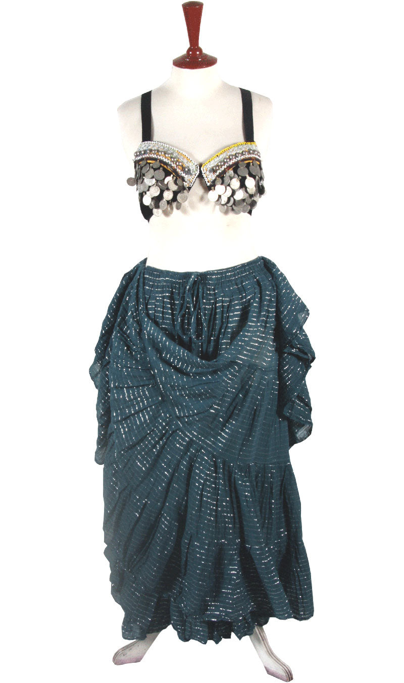 Lurex solid Skirt Teal 100% Viscose WLS