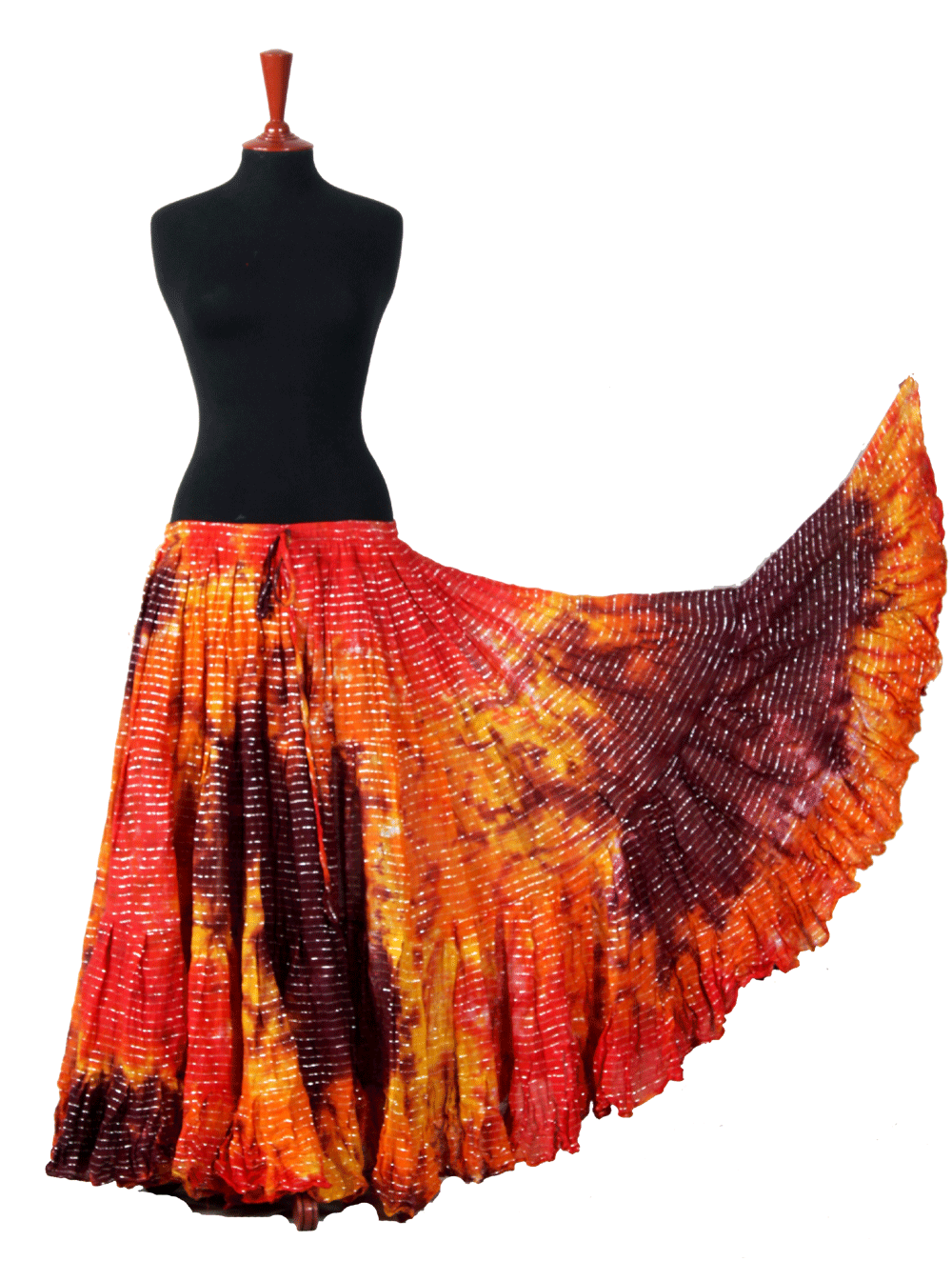 Lurex Marble Tye Dyed Batik skirt Sunset WLS