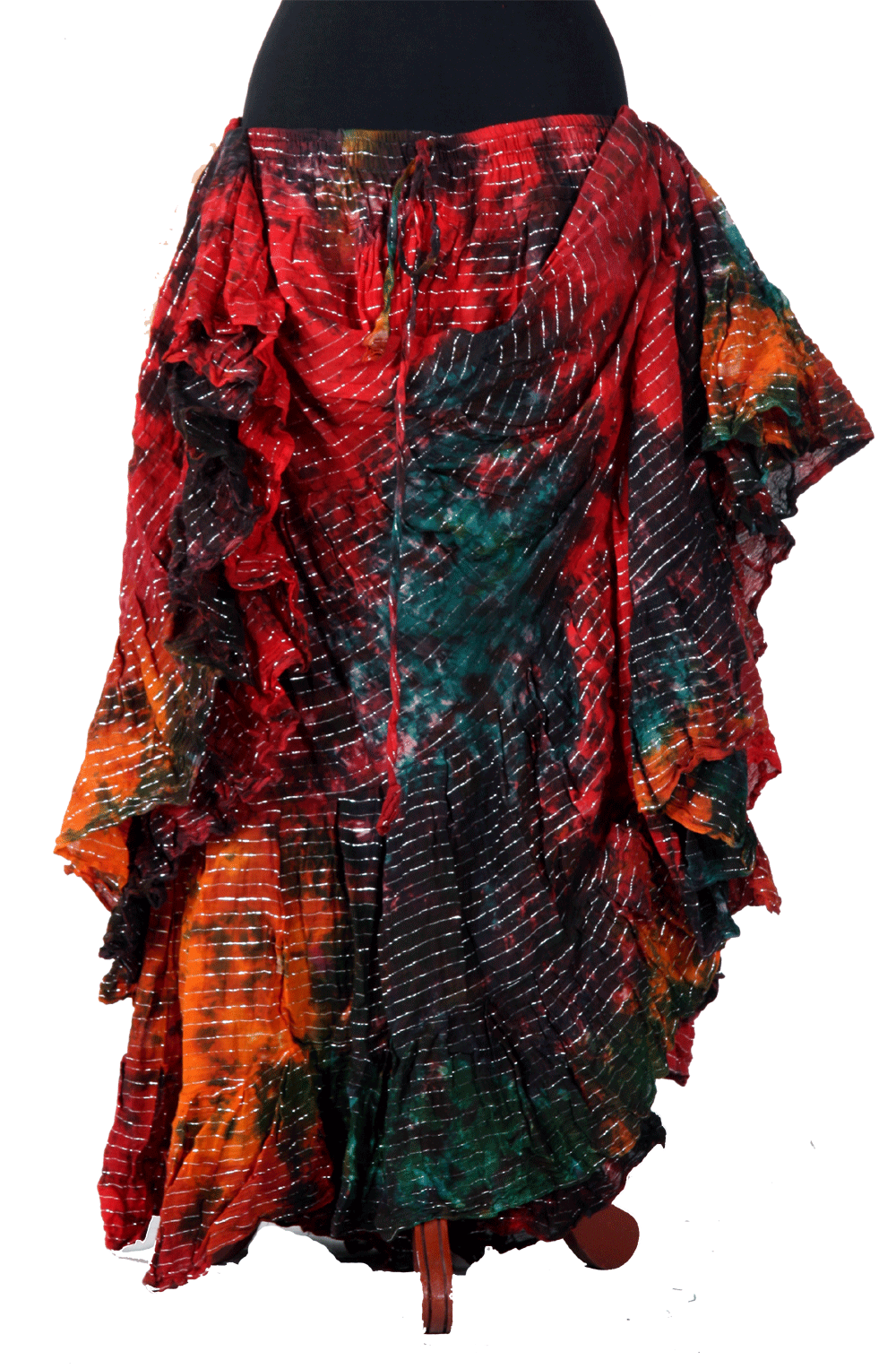 Lurex Marble Tye Dyed Batik skirt Forest WLS