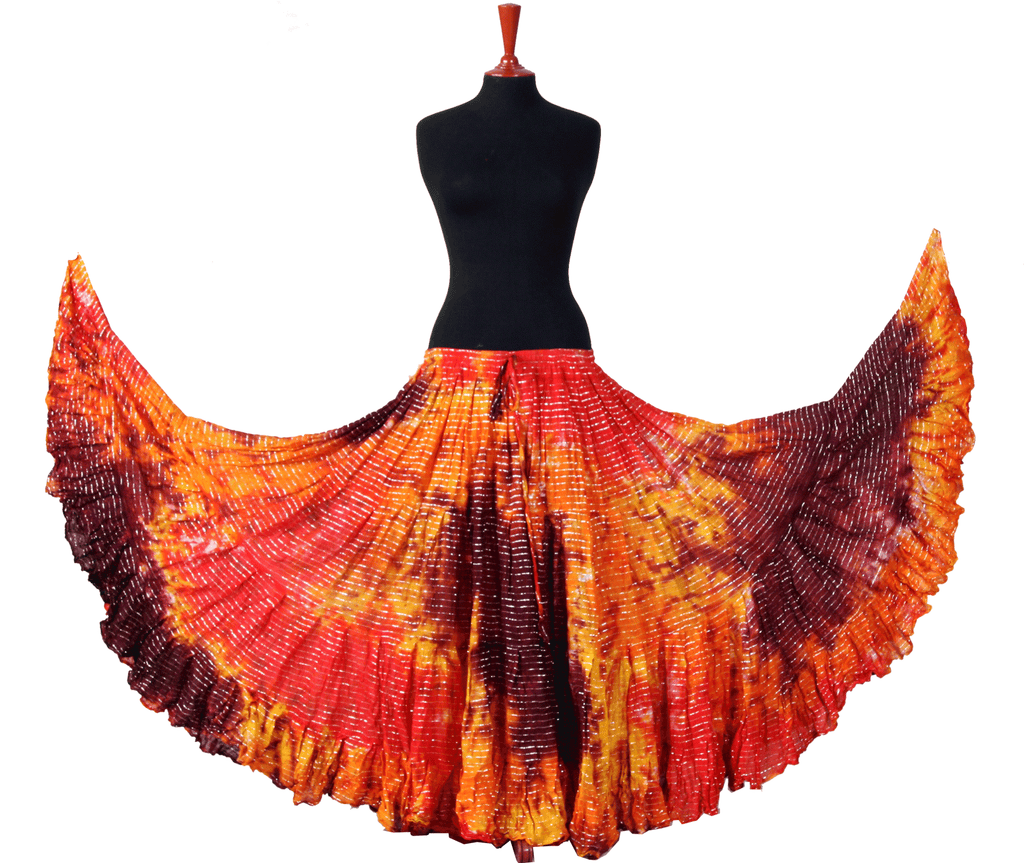 Lurex Marble Tye Dyed Batik skirt Sunset WLS
