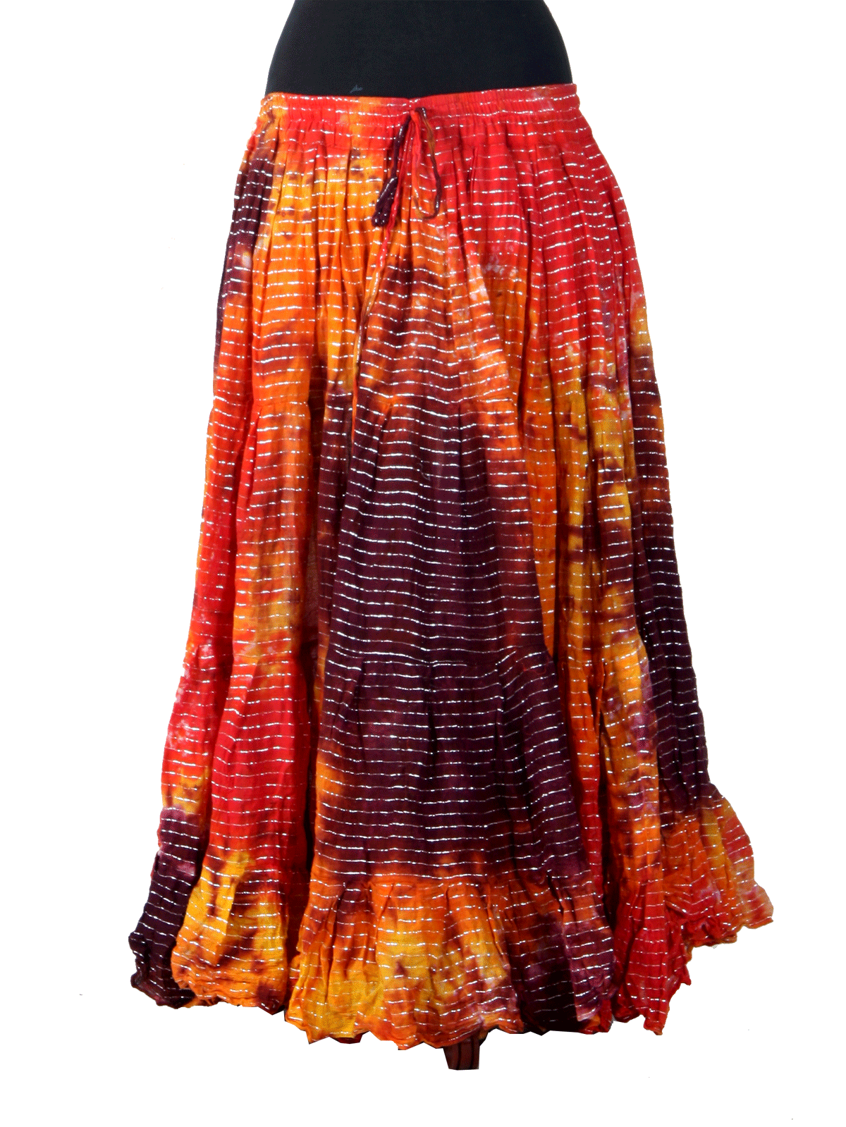 Lurex Marble Tye Dyed Batik skirt Sunset WLS