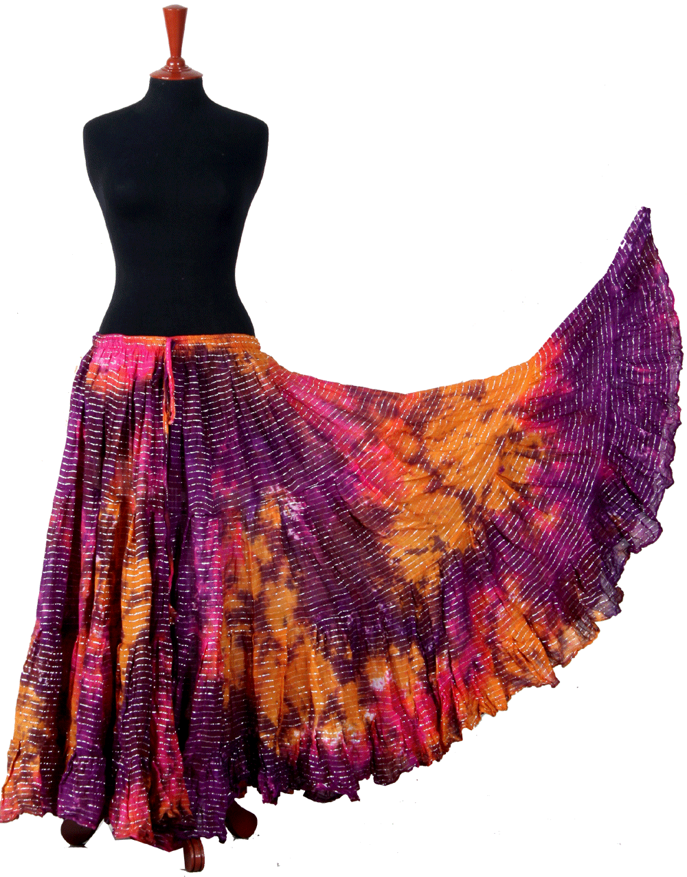 Lurex Marble Tye Dyed Batik skirt Indigo WLS