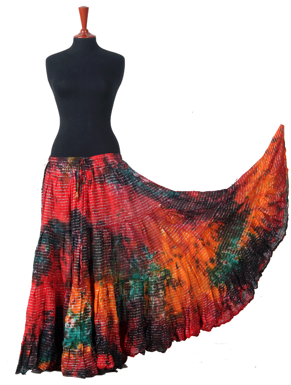 Lurex Marble Tye Dyed Batik skirt Forest WLS