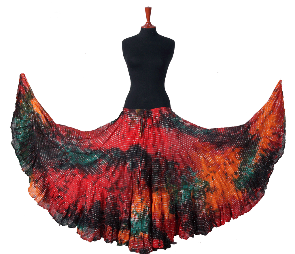 Lurex Marble Tye Dyed Batik skirt Forest WLS