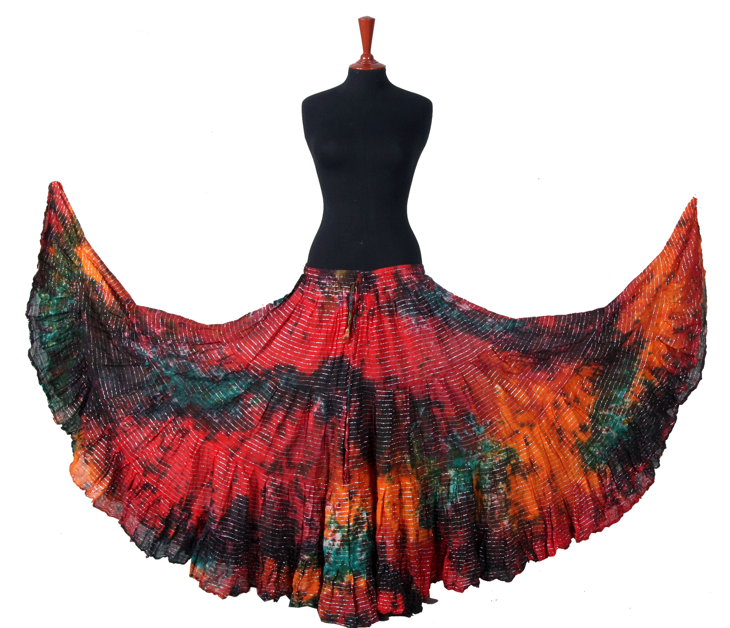 Lurex Marble Tye Dyed Batik skirt Forest WLS