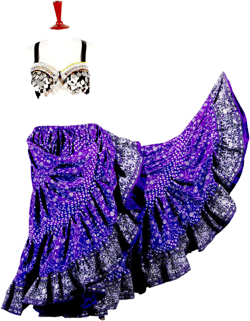 Jodha Maharani Skirt  100% Polyester Purple WLS