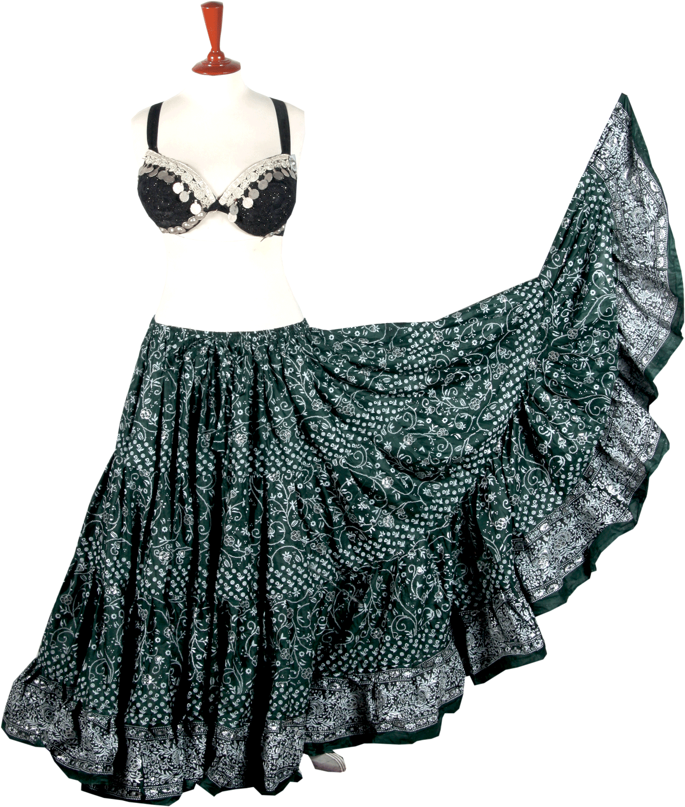Jodha Maharani Skirt dark green