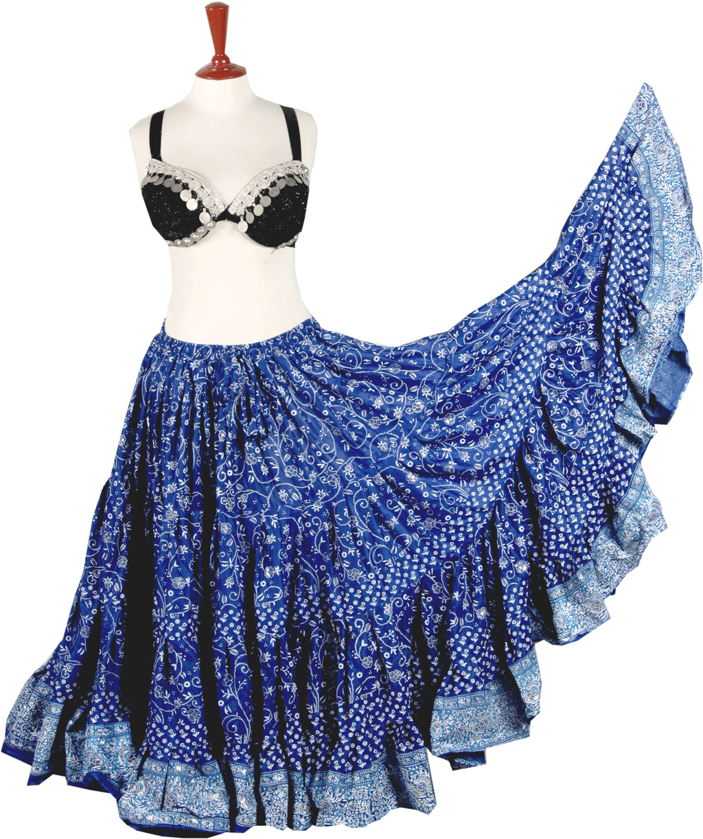 Jodha Maharani Skirt blue cotton WLS
