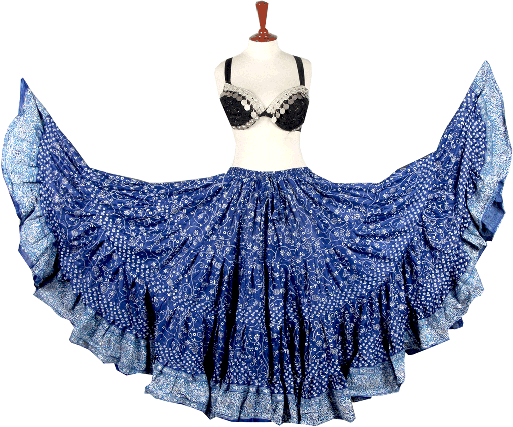 Jodha Maharani Skirt blue cotton WLS