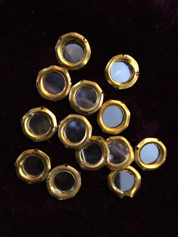 Gold Small Mirrors 140 Pcs Box