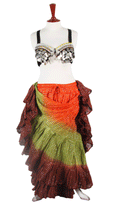 Lurex 3Tone Skirt Orange/Green/Brown WLS