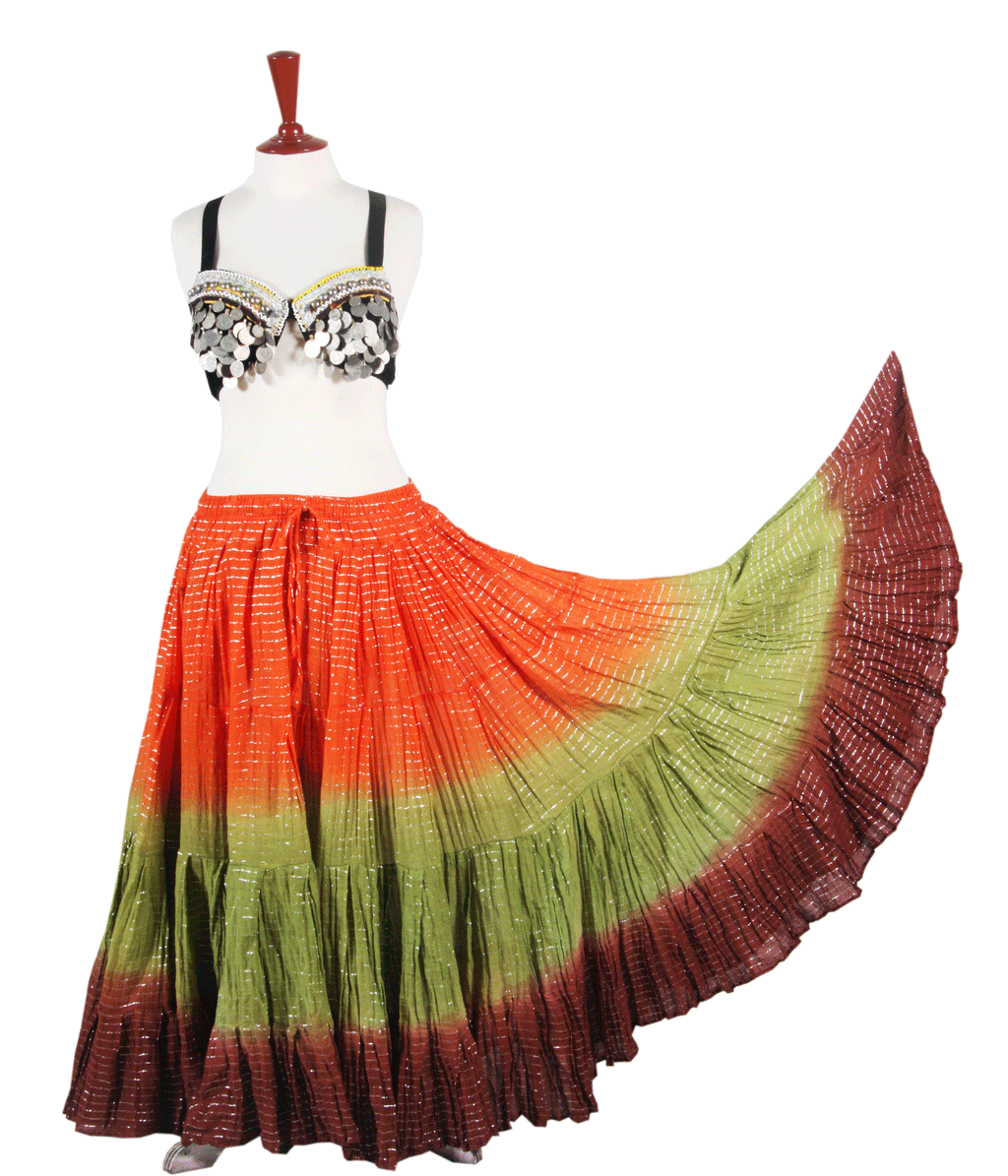 Lurex 3Tone Skirt Orange/Green/Brown WLS