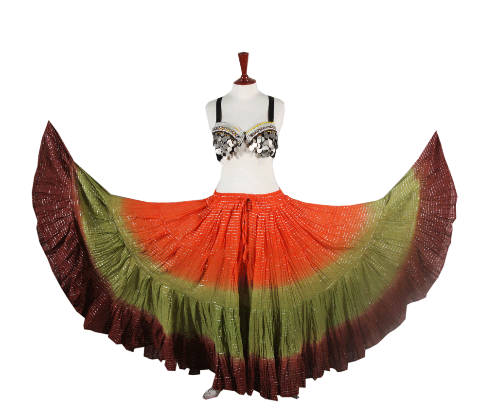 Lurex 3Tone Skirt Orange/Green/Brown WLS