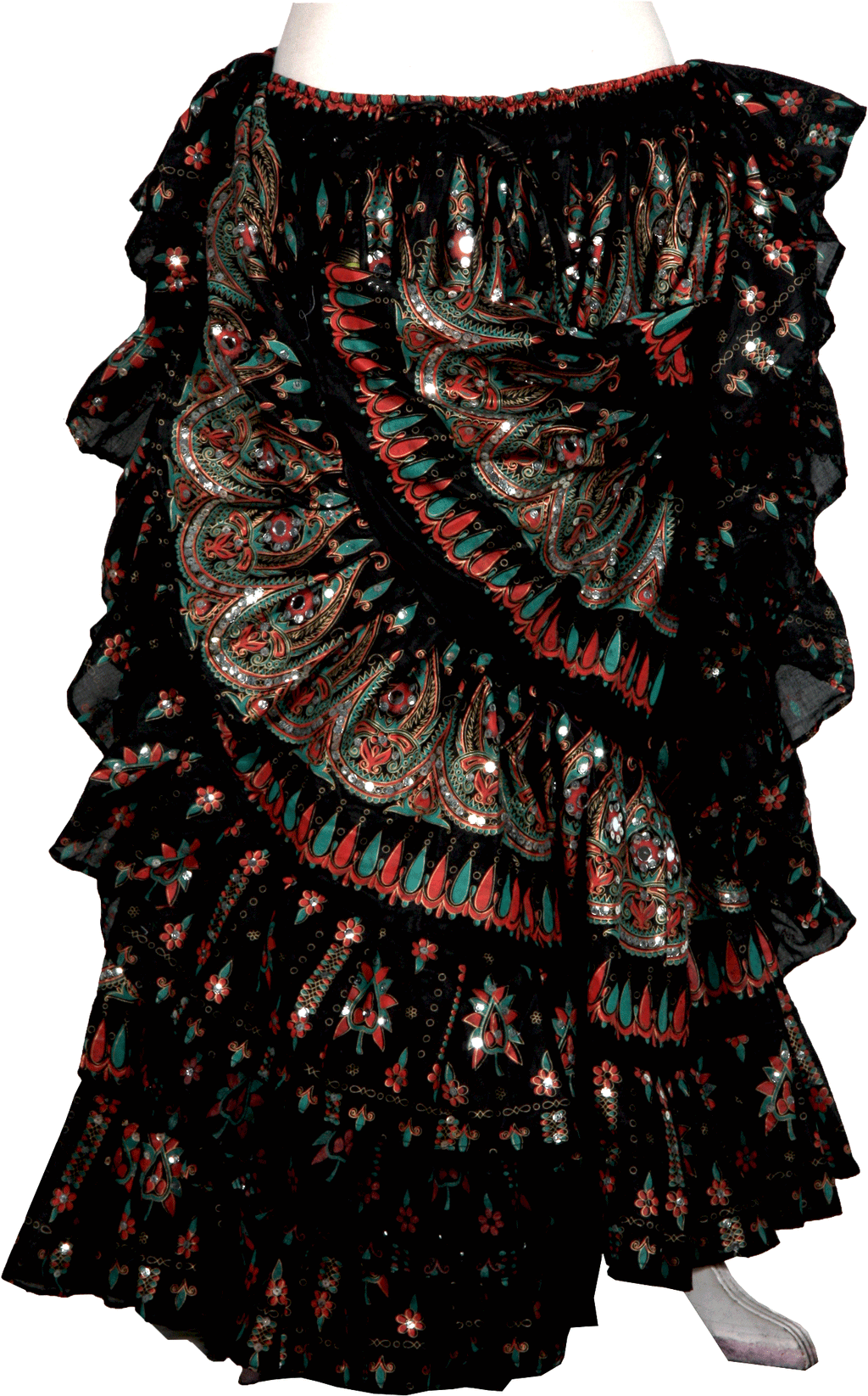 Block print skirt black beauty