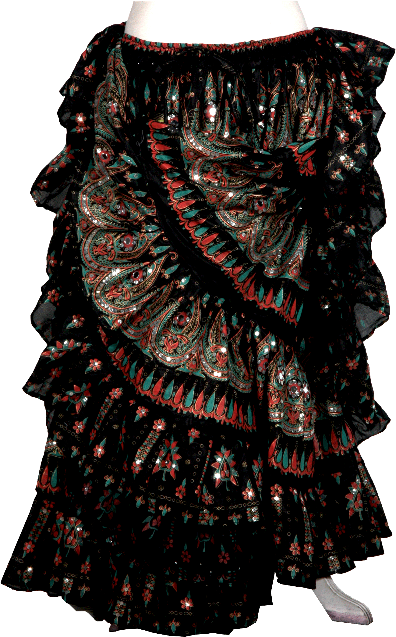 Block print skirt black beauty