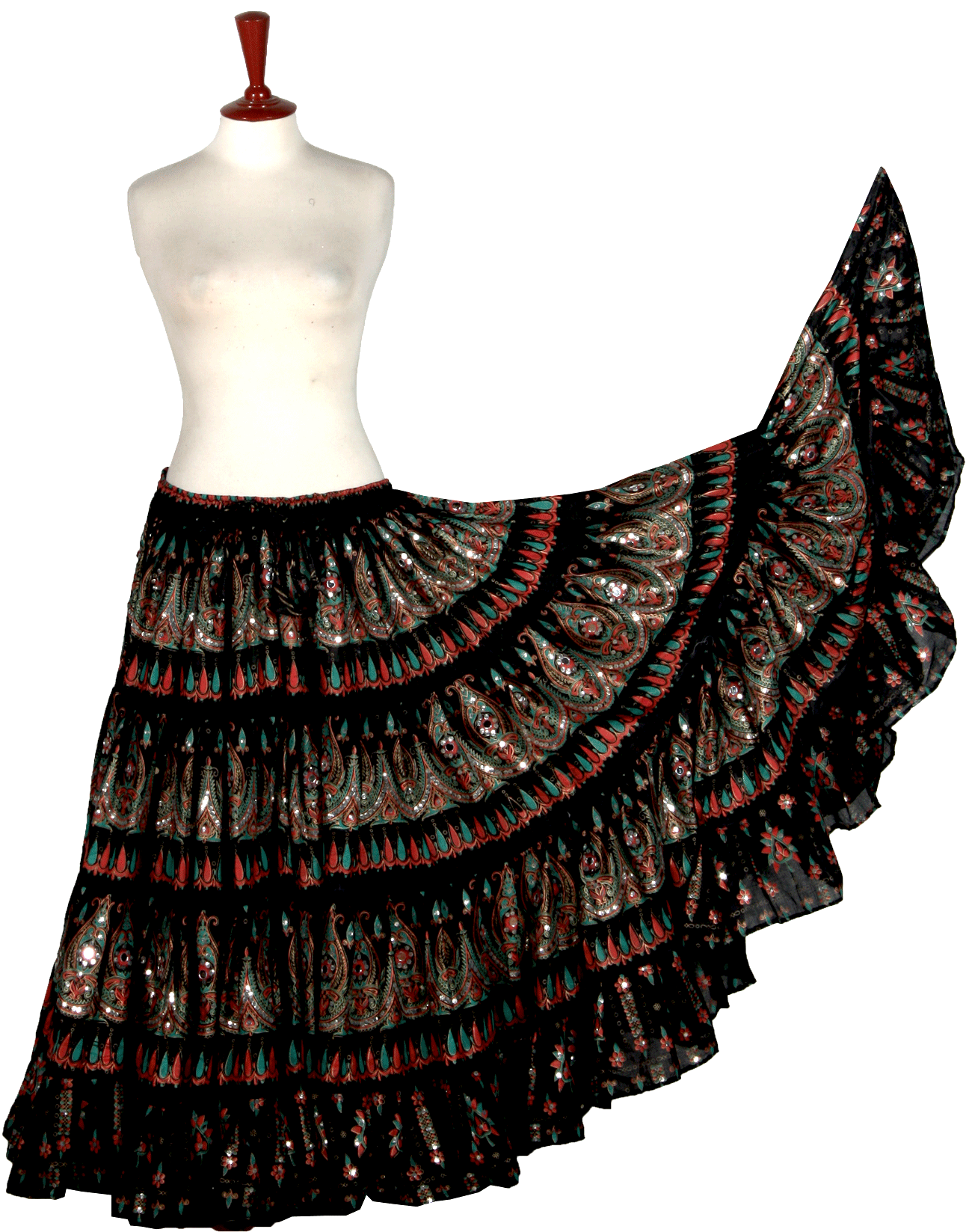 Block print skirt black beauty