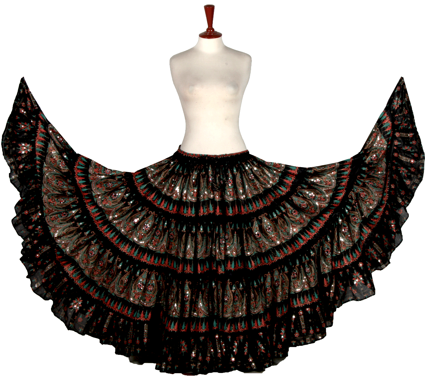 Block print skirt black beauty