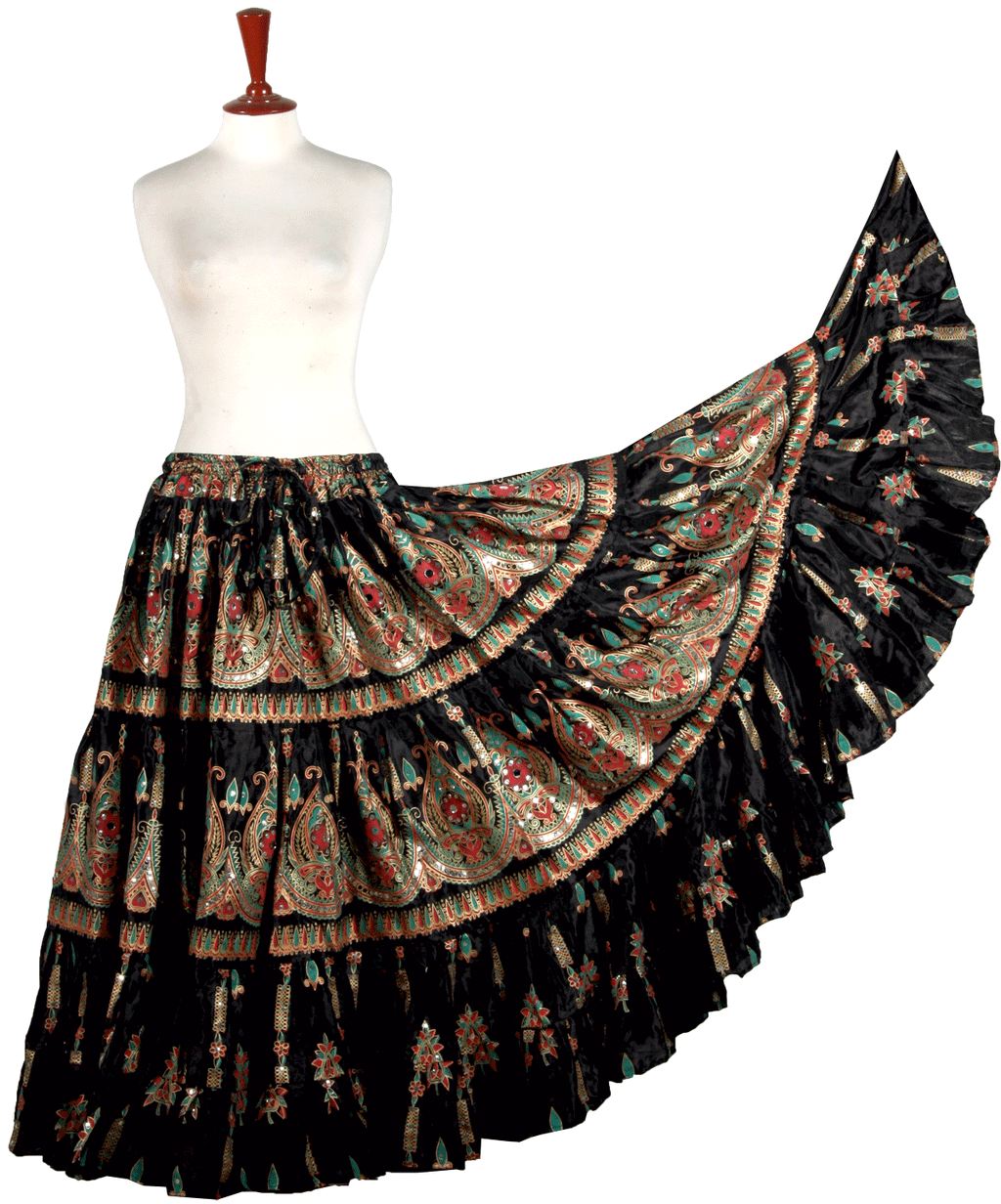 Block print skirt black beauty 2 WLS