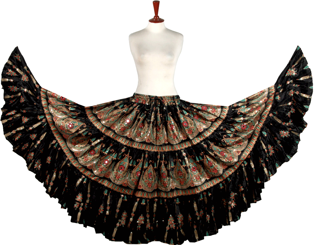 Block print skirt black beauty 2