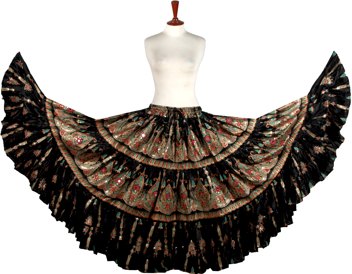Block print skirt black beauty 2