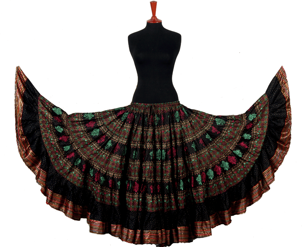 Block print skirt Maleficient with Padma border