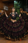 Block print skirt Persian with padma border WLS