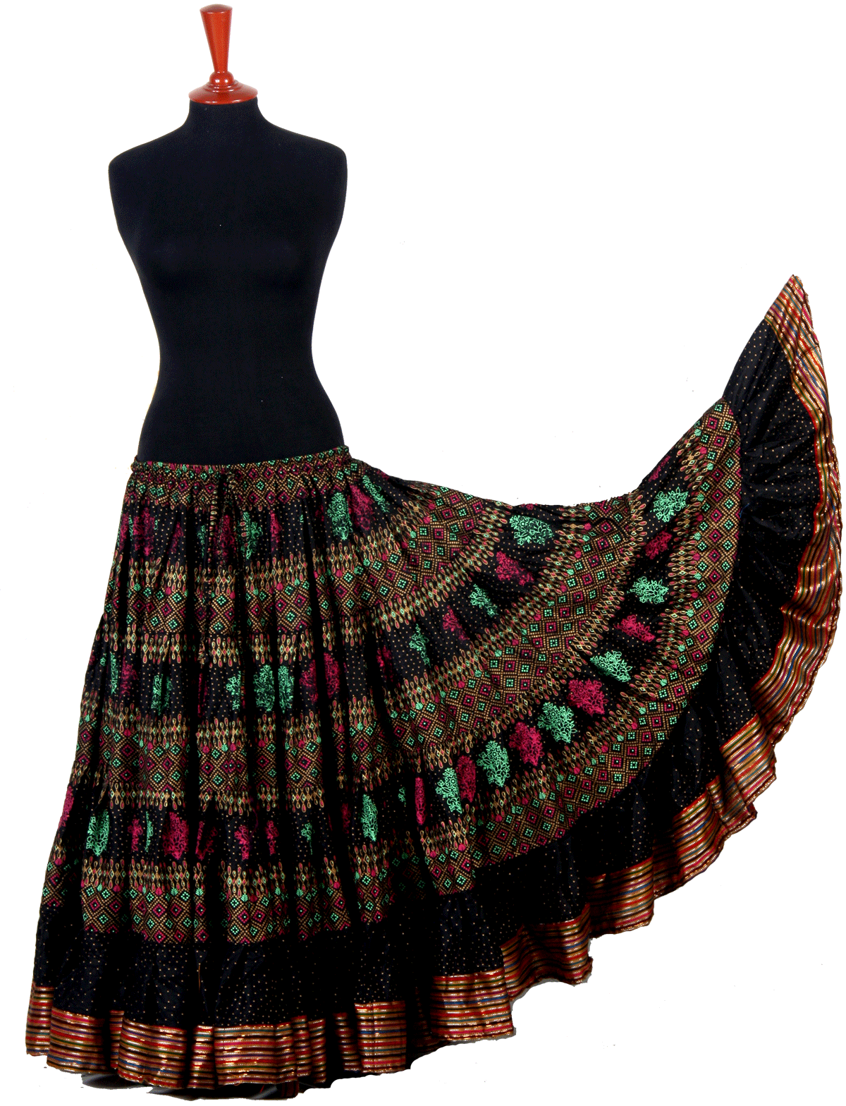 Block print skirt Maleficient with Padma border
