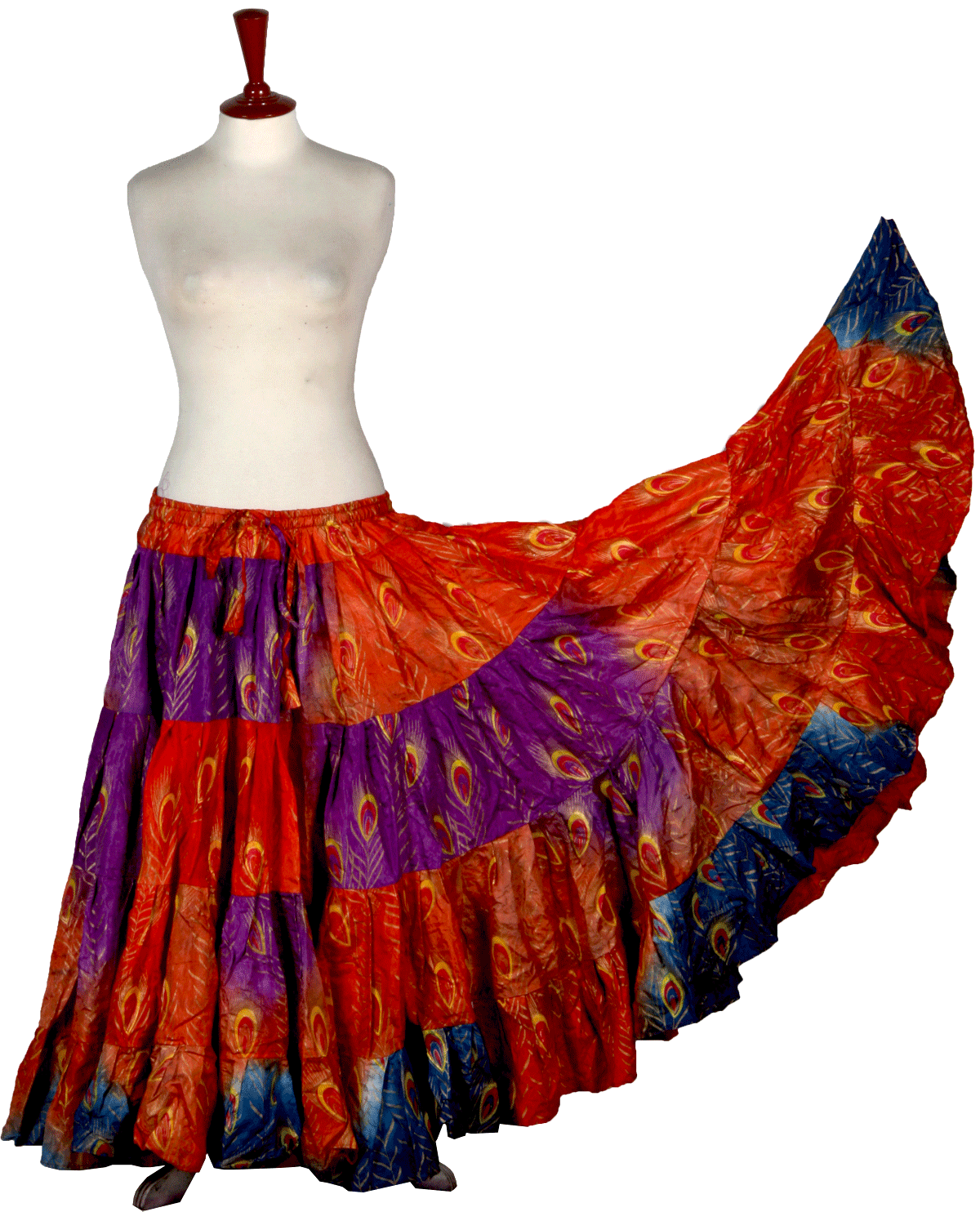 Block print skirt peacock Tye Dye