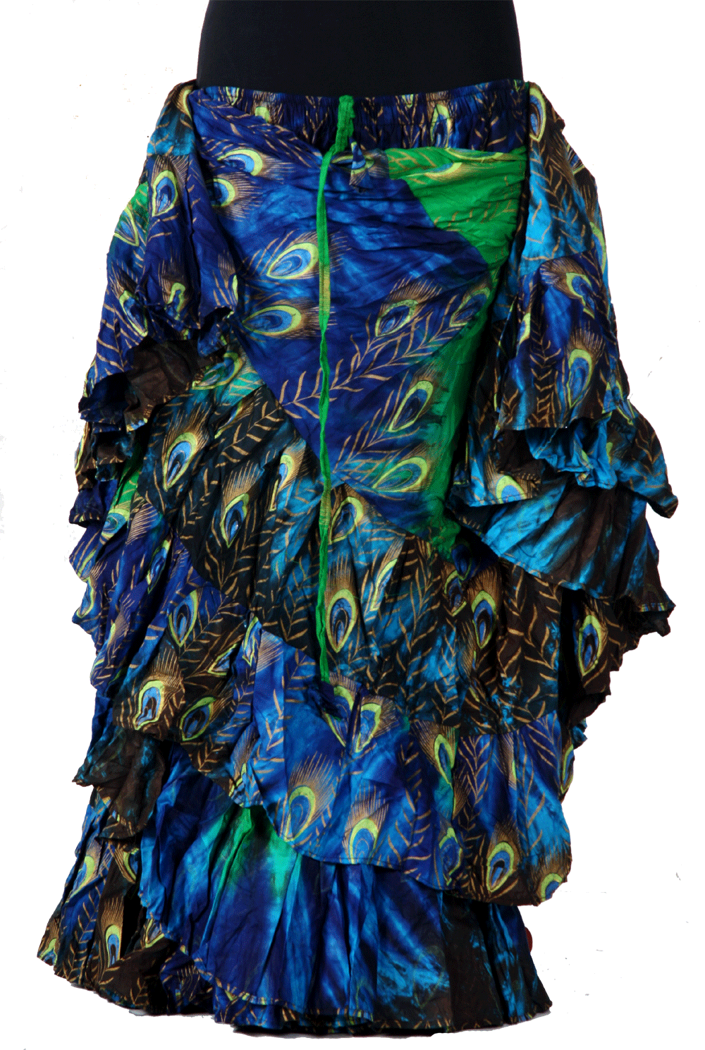 Block print skirt peacock Tye Dyed multi colors
