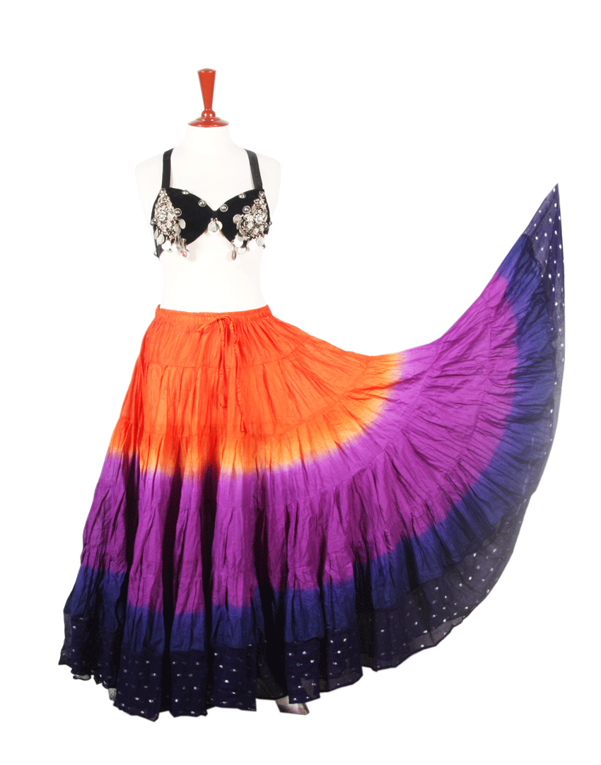 Wow Sari bindi border Skirt  Orange/Purple/Blue WLS