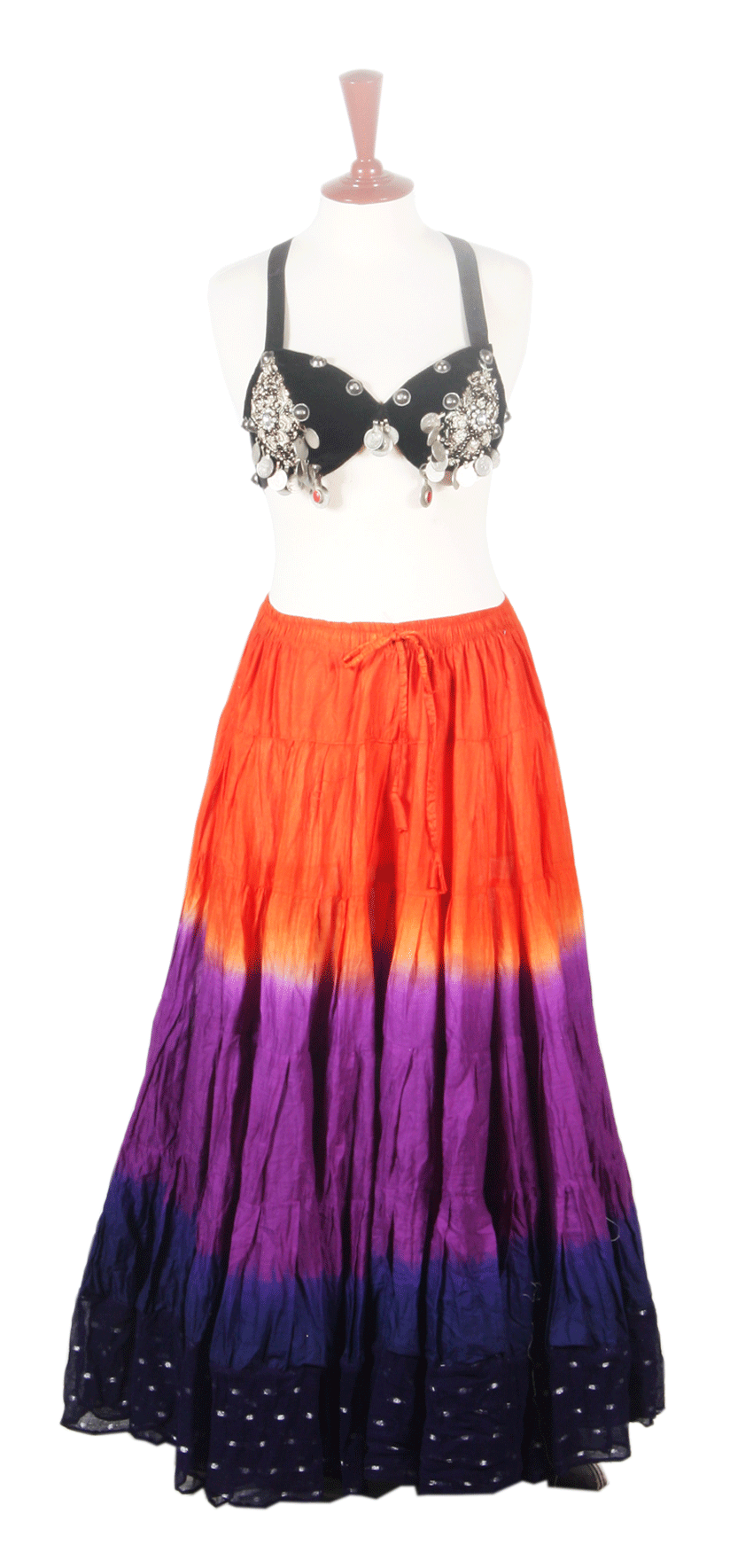 Wow Sari bindi border Skirt  Orange/Purple/Blue WLS