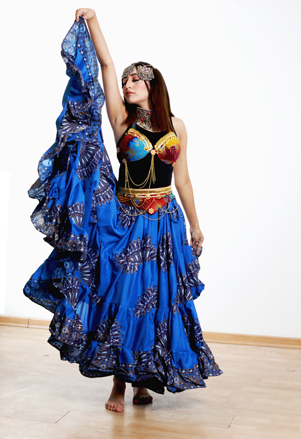 Digital print Skirt Blue