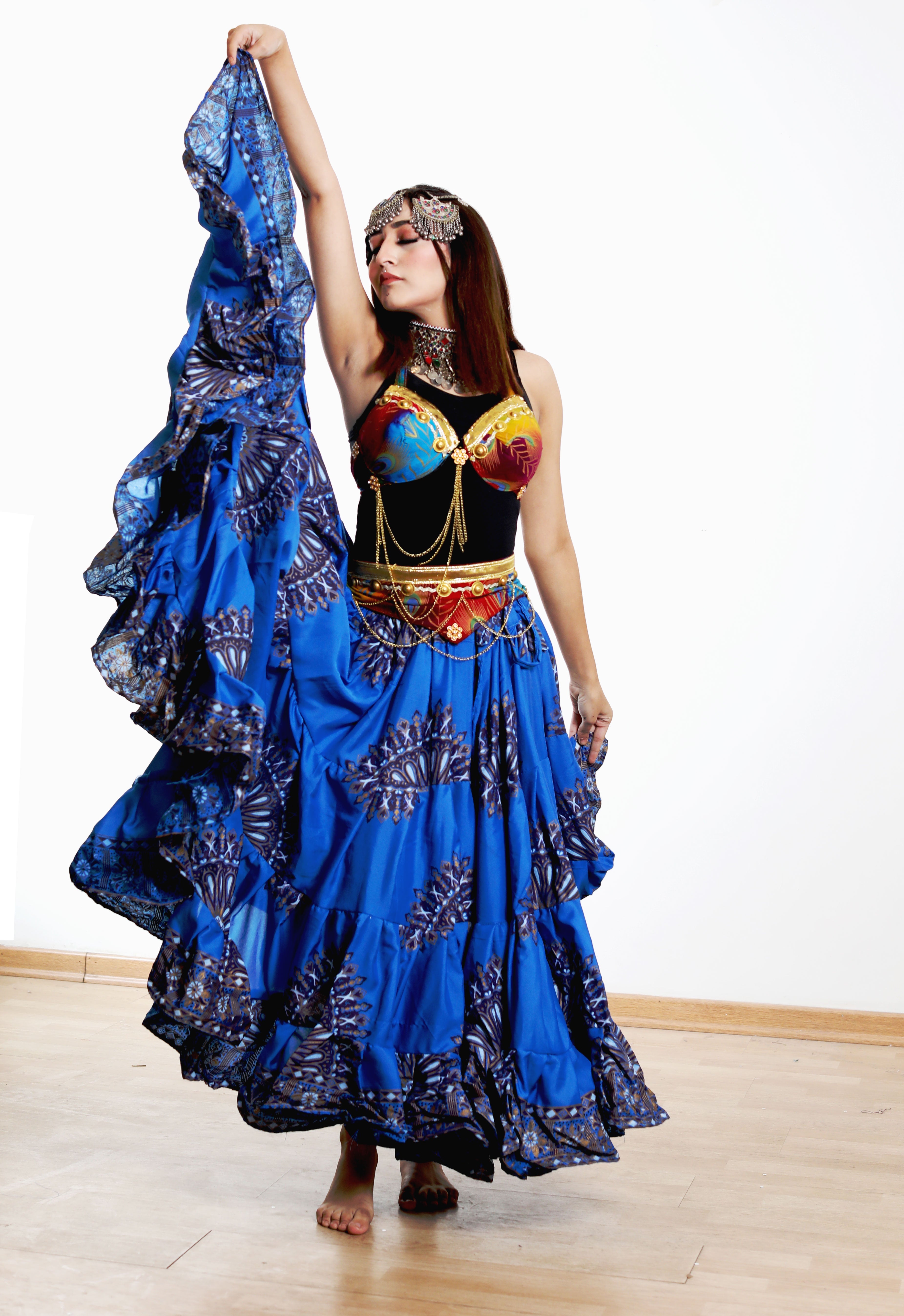 Digital print Skirt Blue