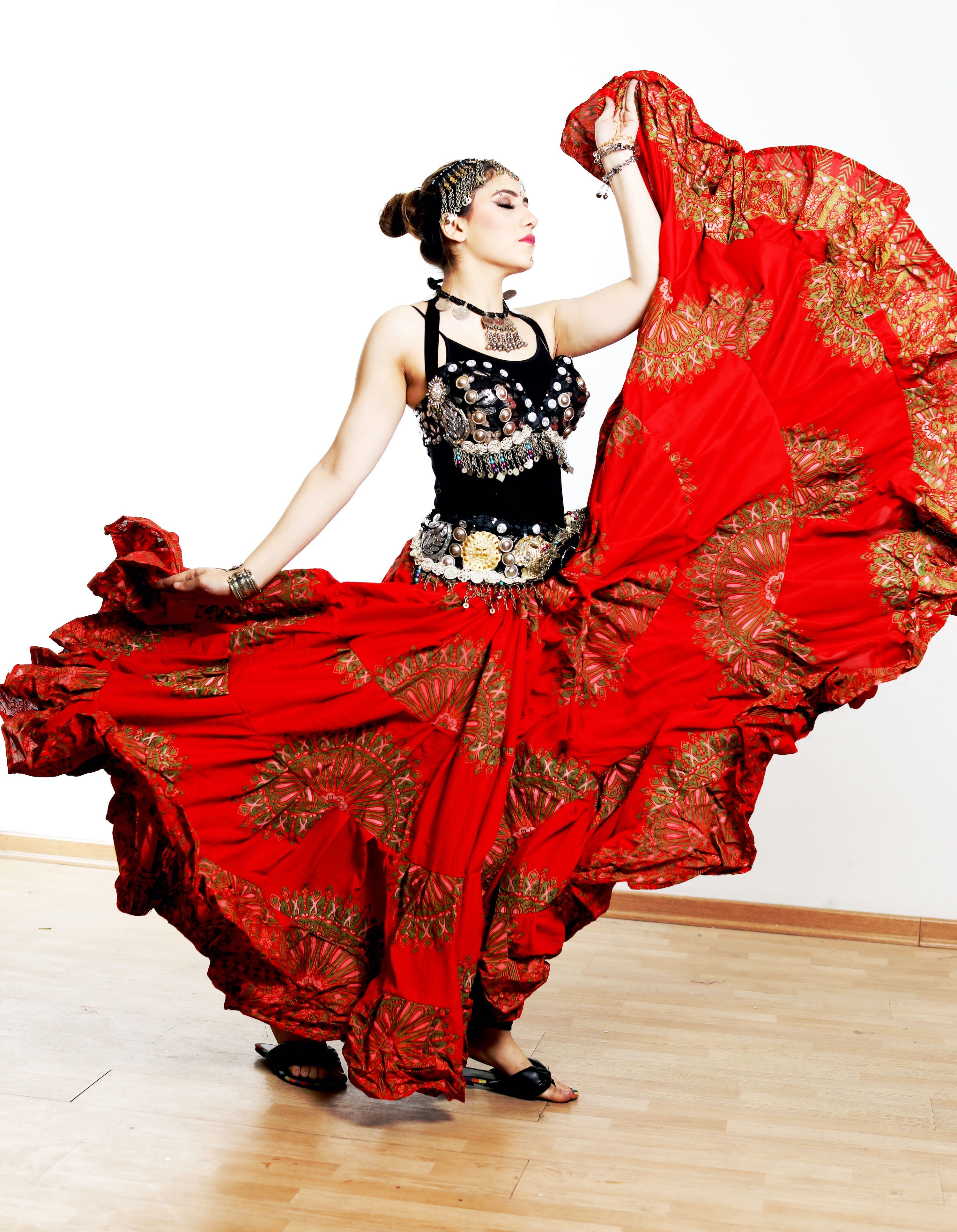 Digital print Skirt Red