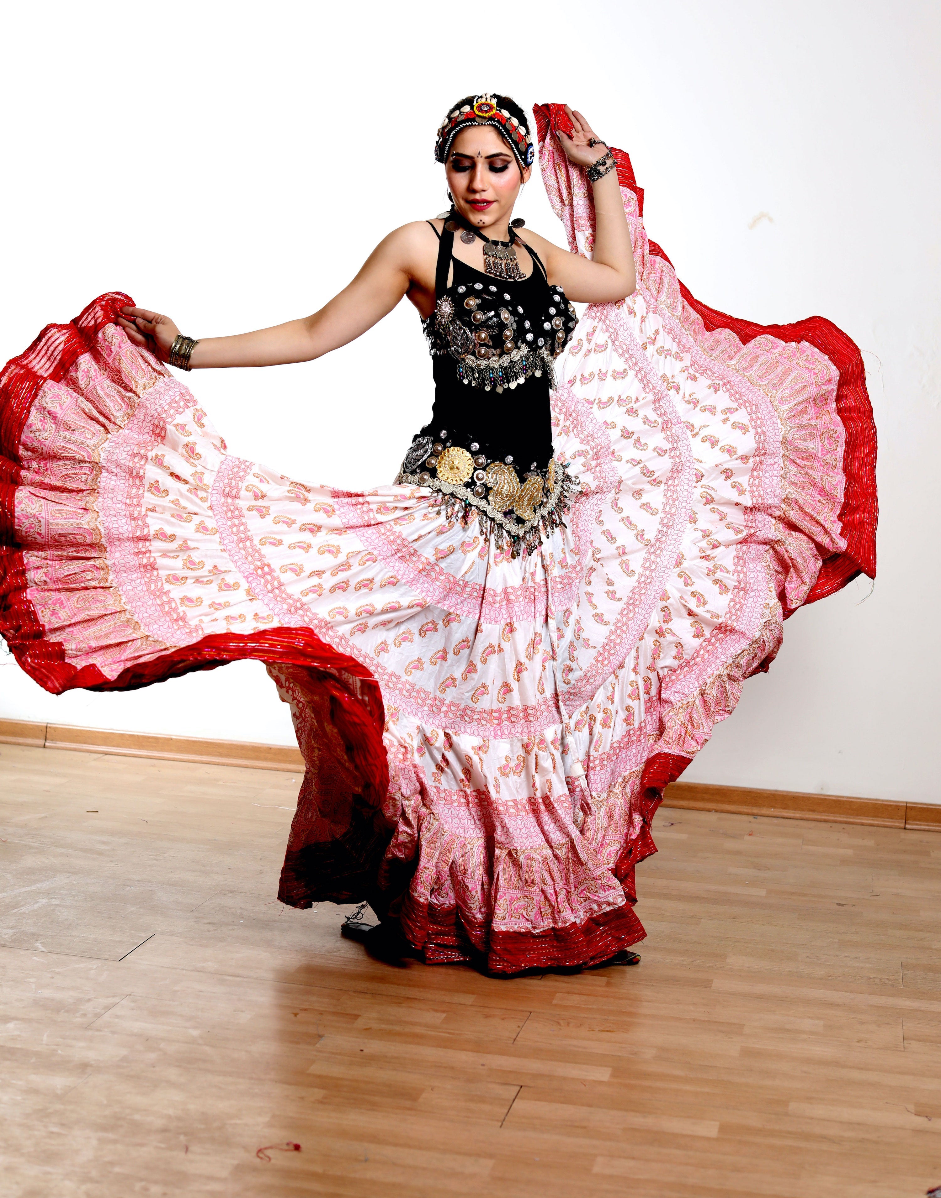 Digital print Skirt Pink Paisley Design