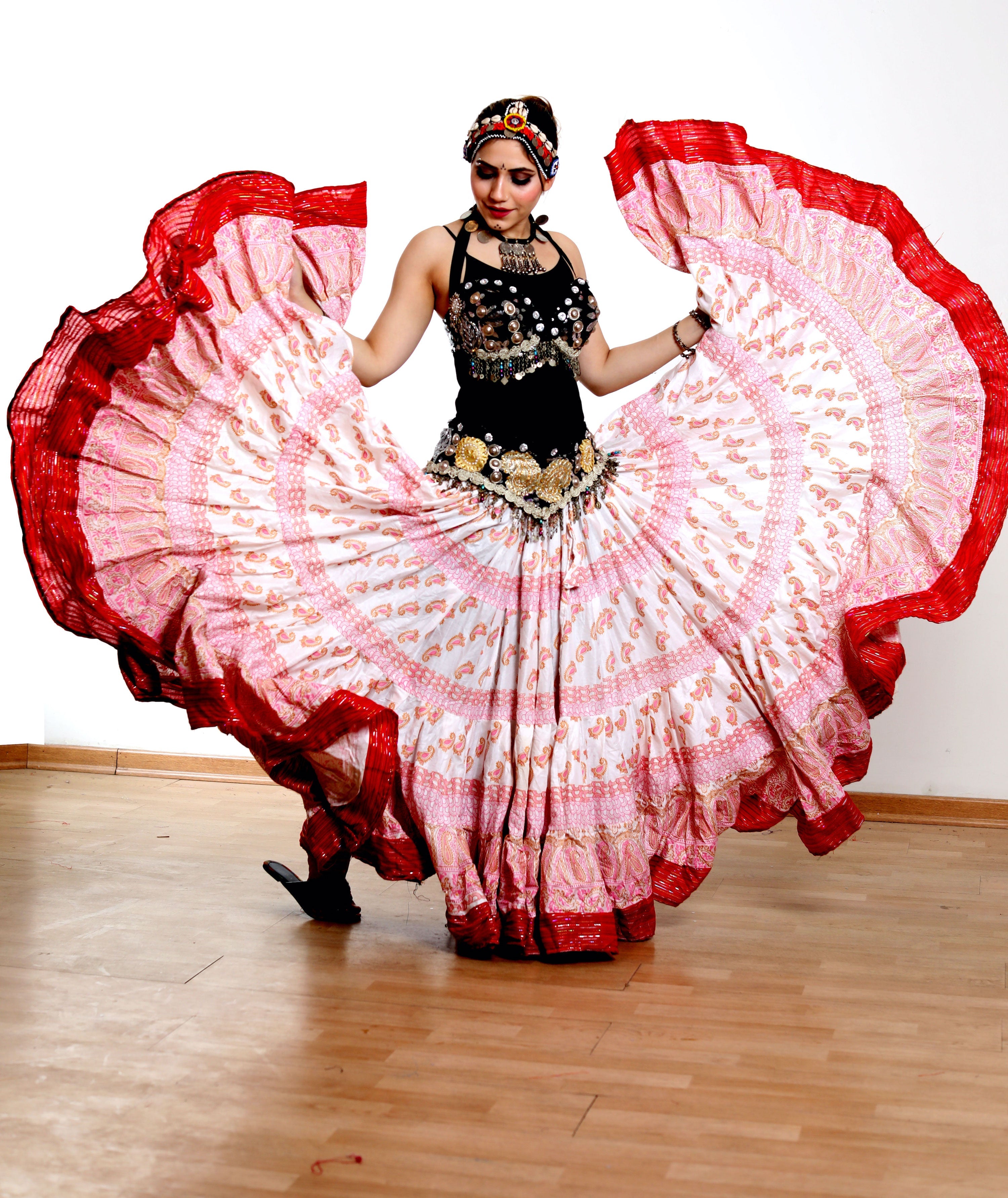 Digital print Skirt Pink Paisley Design